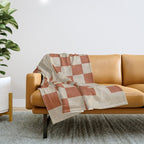 Checked in Burnt Orange Throw Blanket Gallery Image 1