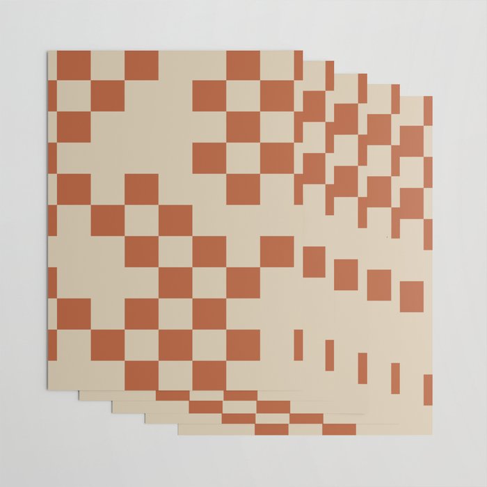 Checked in Burnt Orange Wrapping Paper Gallery Image 3