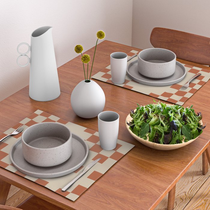 Checked in Burnt Orange Placemat Gallery Image 2