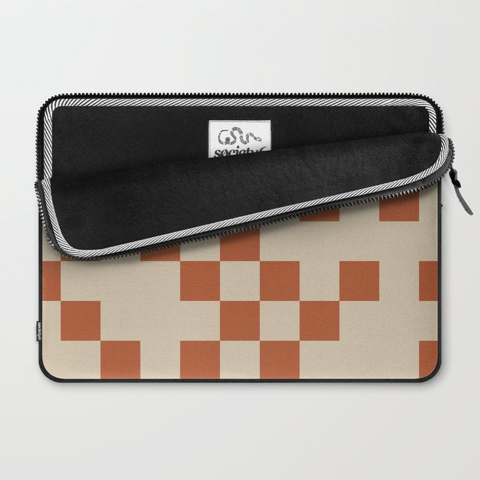 Checked in Burnt Orange Laptop Sleeve Gallery Image 2