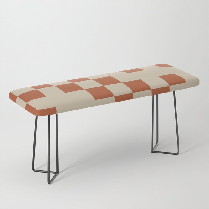 Checked in Burnt Orange Bench Gallery Image 1