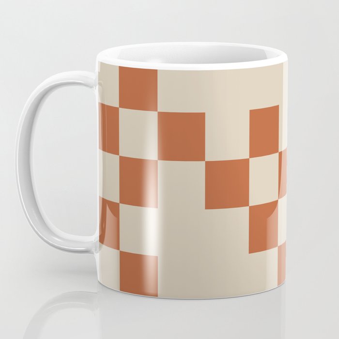 Checked in Burnt Orange Coffee Mug Gallery Image 3