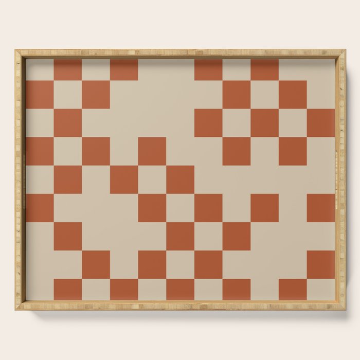 Checked in Burnt Orange Serving Tray Gallery Image 1