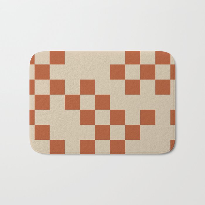 Checked in Burnt Orange Bath Mat Gallery Image 1