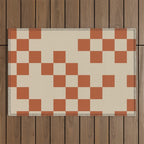 Checked in Burnt Orange Outdoor Rug Gallery Image 1