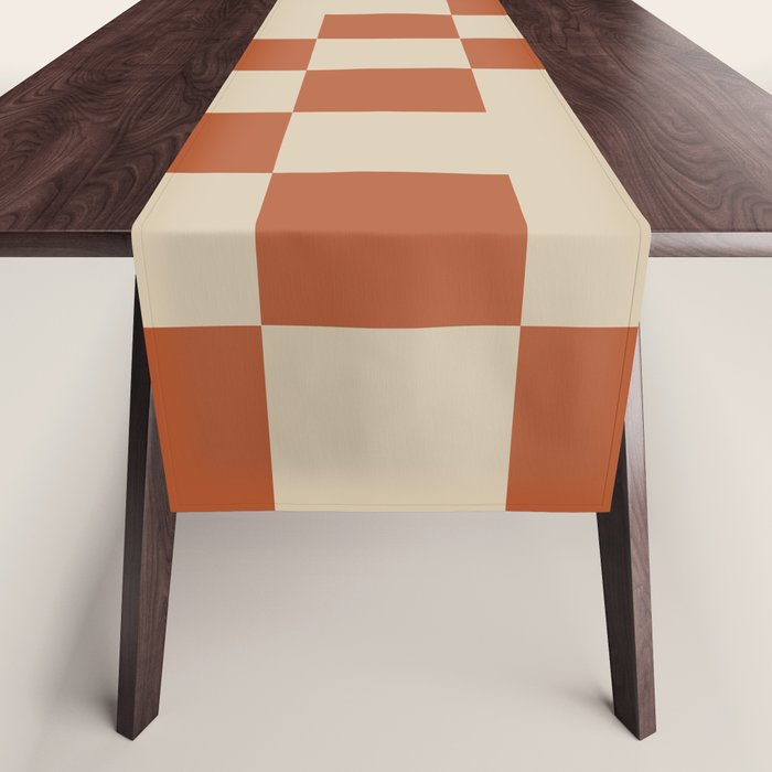 Checked in Burnt Orange Table Runner Gallery Image 1