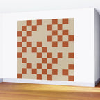Checked in Burnt Orange Wall Mural Gallery Image 2
