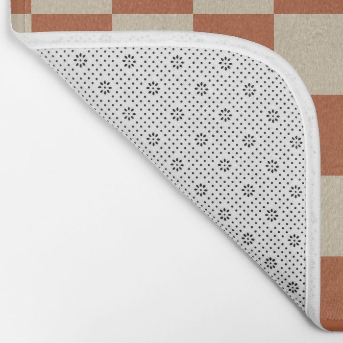 Checked in Burnt Orange Bath Mat Gallery Image 2