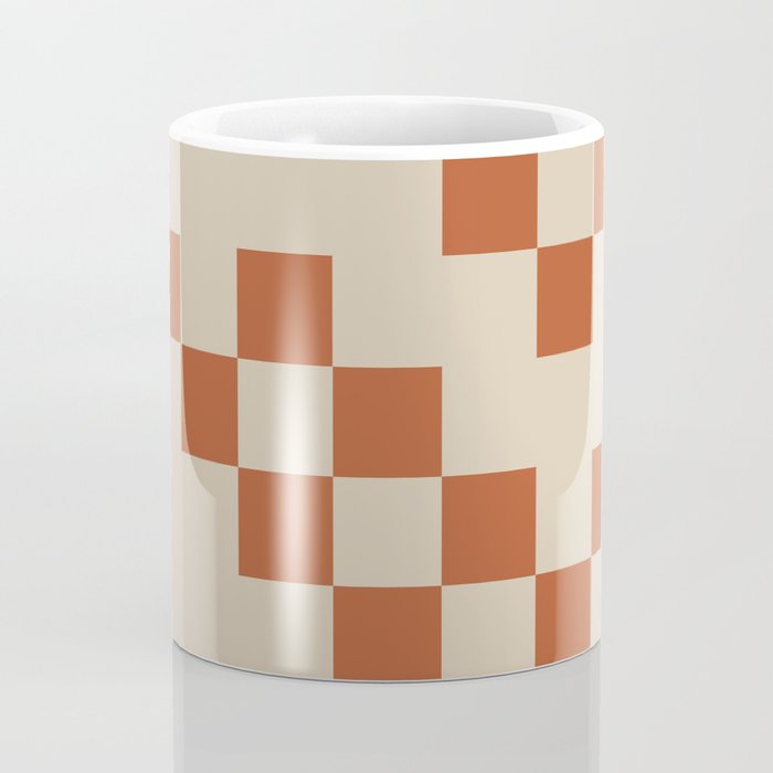 Checked in Burnt Orange Coffee Mug Gallery Image 4
