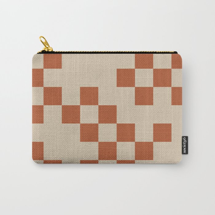 Checked in Burnt Orange Carry All Pouch Gallery Image 1