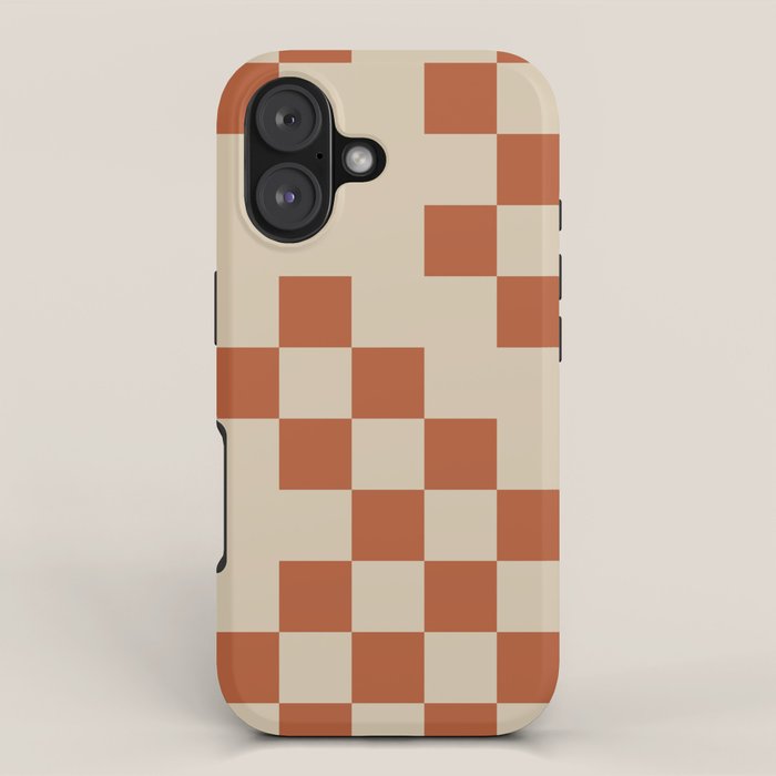 Checked in Burnt Orange iPhone Case Gallery Image 1