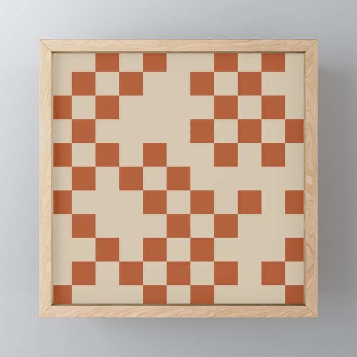 Checked in Burnt Orange Mini Art Print Gallery Image 1