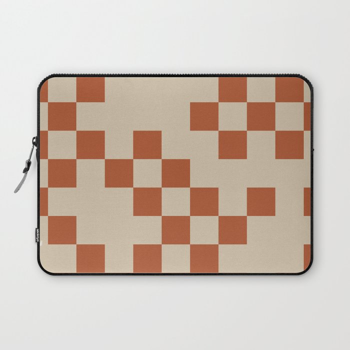 Checked in Burnt Orange Laptop Sleeve Gallery Image 1