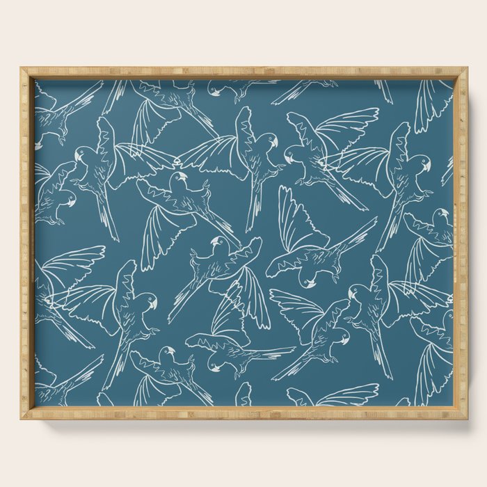 Little Blue Macaws Serving Tray Gallery Image 1