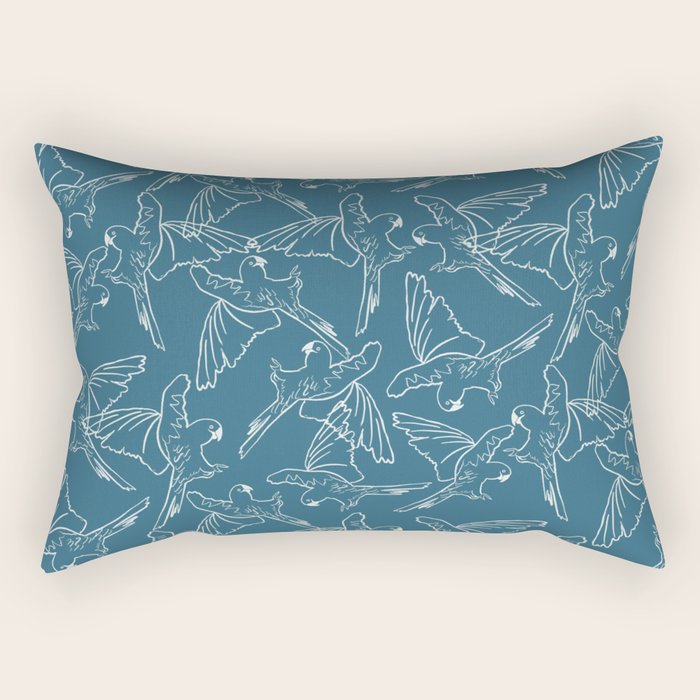Little Blue Macaws Rectangular Pillow Gallery Image 2