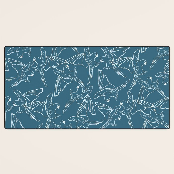 Little Blue Macaws Desk Mat Gallery Image 3