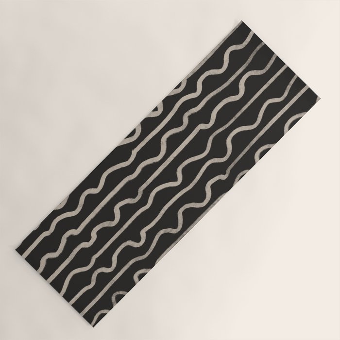 Noir: Mid Century Pattern Yoga Mat Gallery Image 1