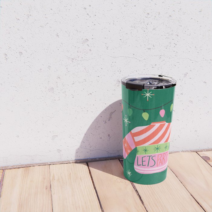 Lets Party Ugly Christmas Sweater  Travel Mug Gallery Image 4