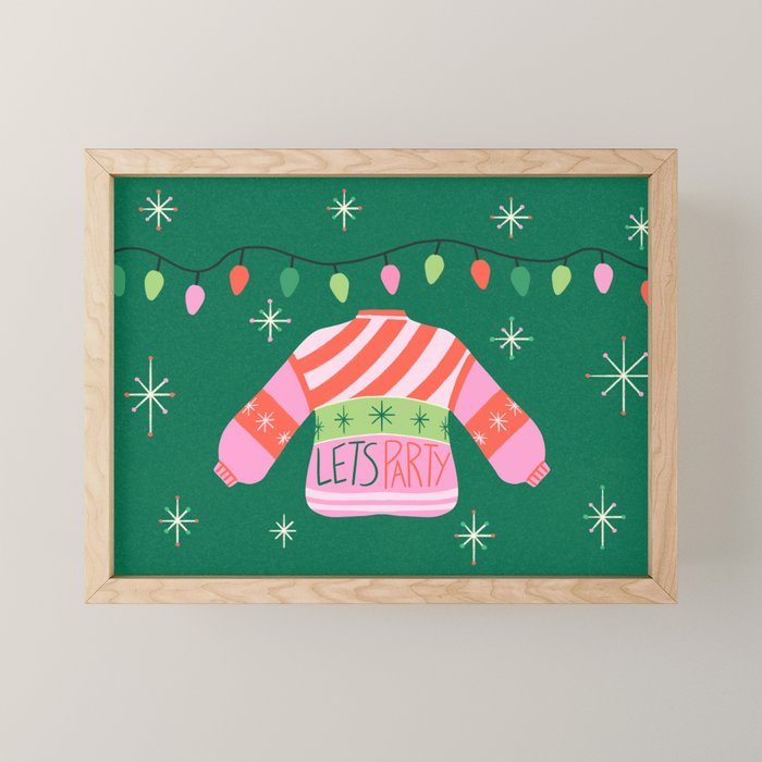Lets Party Ugly Christmas Sweater  Mini Art Print Gallery Image 1