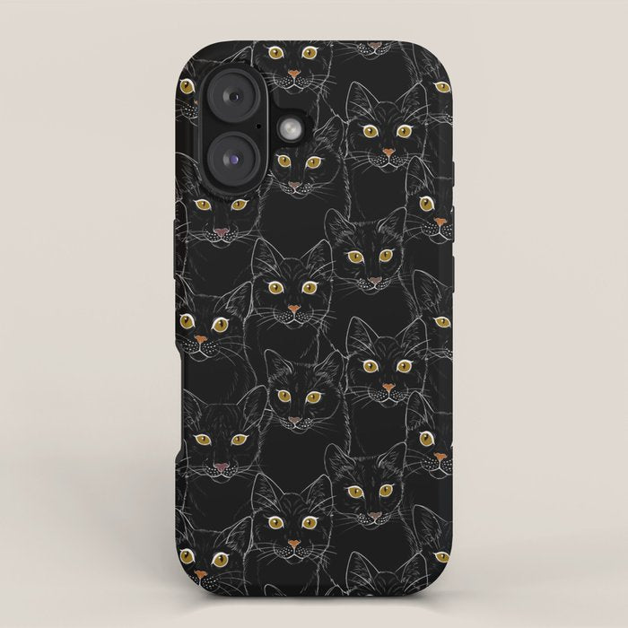 Black Cat Portraits iPhone Case Gallery Image 1
