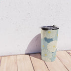 Vintage Japanese Floral Pattern Blue Chrysanthemum Travel Mug Gallery Image 4