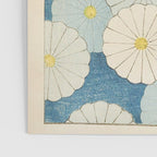 Vintage Japanese Floral Pattern Blue Chrysanthemum Poster Gallery Image 3