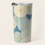 Vintage Japanese Floral Pattern Blue Chrysanthemum Travel Mug Gallery Image 3