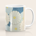 Vintage Japanese Floral Pattern Blue Chrysanthemum Coffee Mug Gallery Image 1