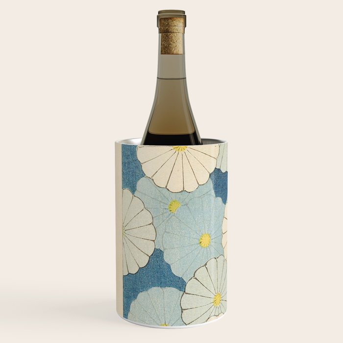 Vintage Japanese Floral Pattern Blue Chrysanthemum Wine Chiller Gallery Image 2