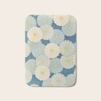 Vintage Japanese Floral Pattern Blue Chrysanthemum Bath Mat Gallery Image 1