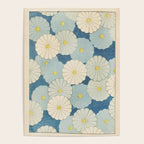 Vintage Japanese Floral Pattern Blue Chrysanthemum Poster Gallery Image 4