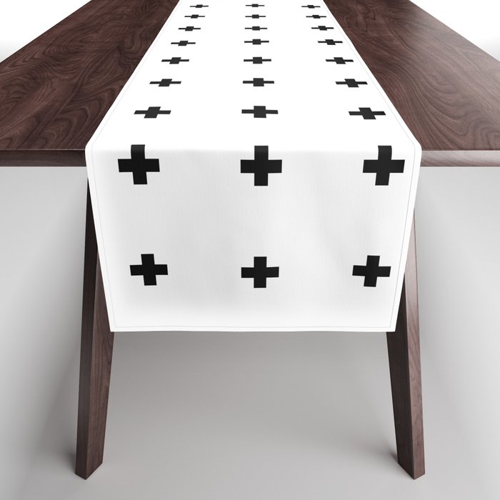 Swiss Cross White Small Table Runner Gallery Image 1