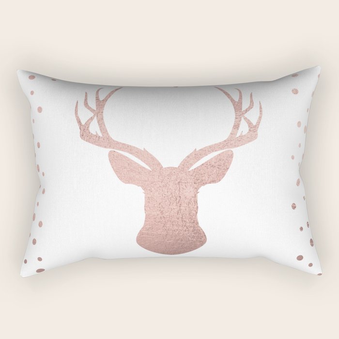 Reindeer - rose gold Rectangular Pillow Gallery Image 1
