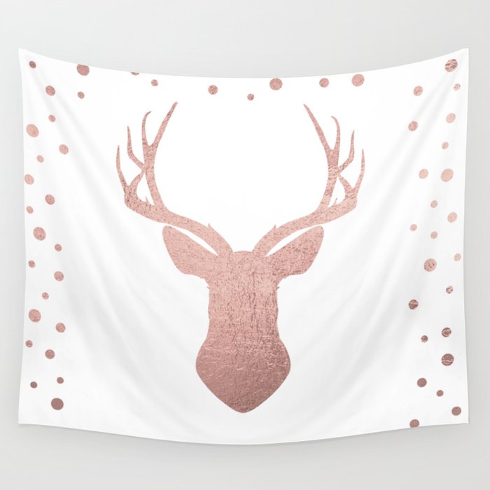 Reindeer - rose gold Wall Tapestry Gallery Image 1