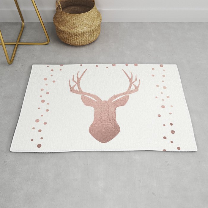 Reindeer - rose gold Rug Gallery Image 1