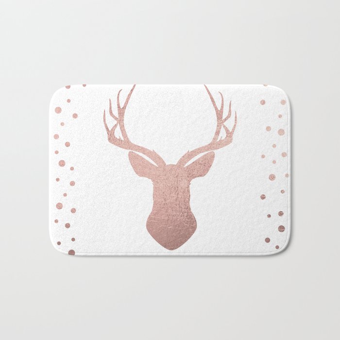 Reindeer - rose gold Bath Mat Gallery Image 1