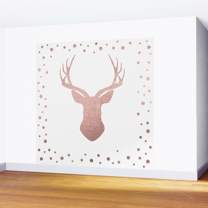 Reindeer - rose gold Wall Mural Gallery Image 2