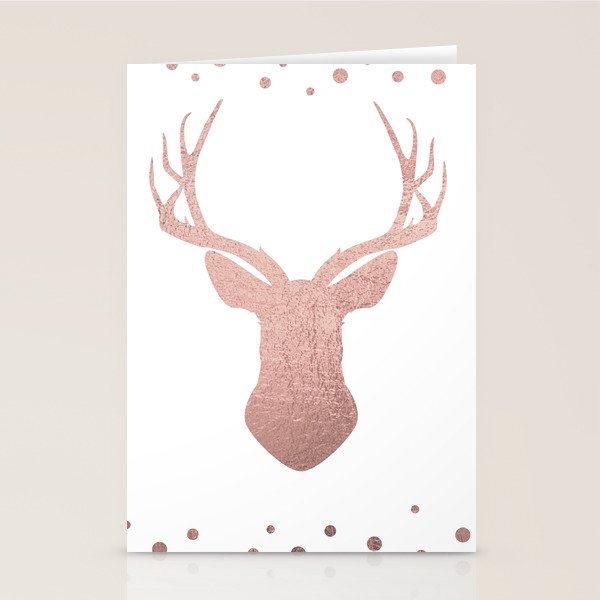 Reindeer - rose gold Stationery Card Gallery Image 2