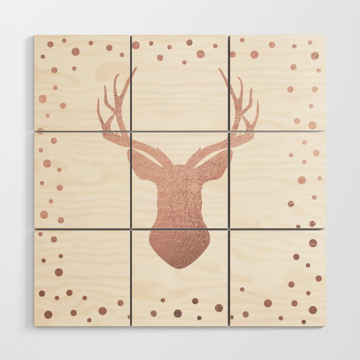 Reindeer - rose gold Wood Wall Art Gallery Image 1