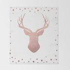 Reindeer - rose gold Throw Blanket Gallery Image 2