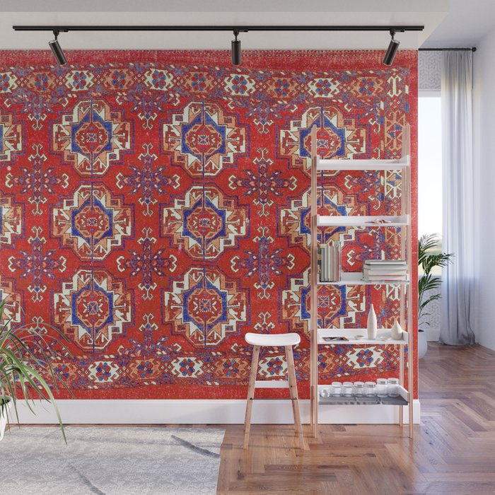 Tekke Torba Antique Turkmen Tribal Rug Print Wall Mural Gallery Image 1