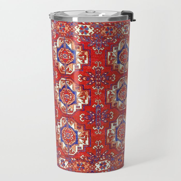 Tekke Torba Antique Turkmen Tribal Rug Print Travel Mug Gallery Image 2