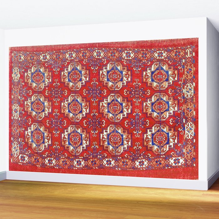 Tekke Torba Antique Turkmen Tribal Rug Print Wall Mural Gallery Image 2