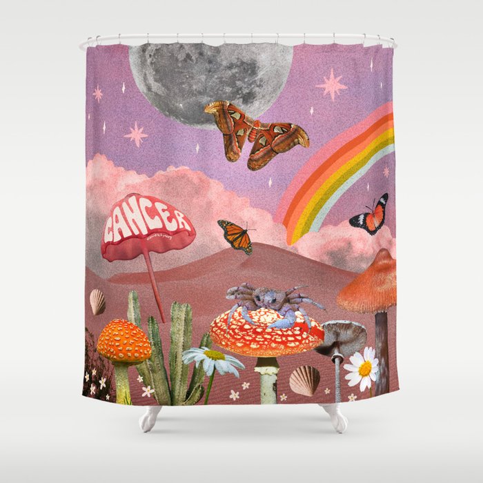 Cancer Zodiac Collage Shower Curtain Gallery Image 1