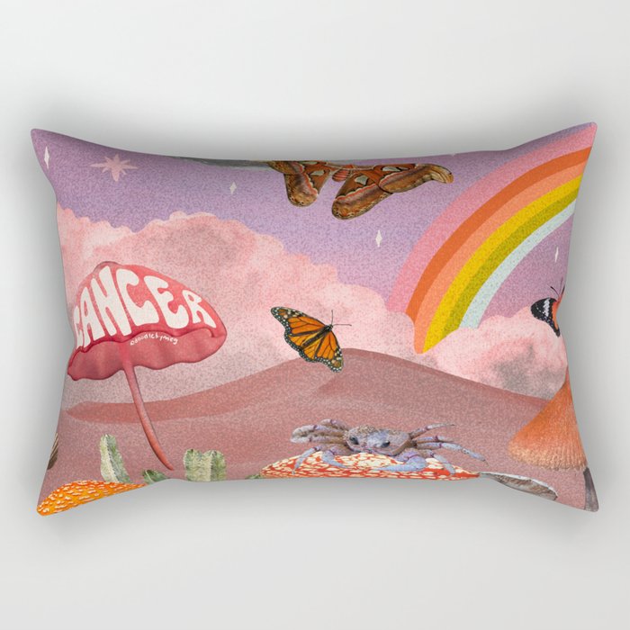 Cancer Zodiac Collage Rectangular Pillow Gallery Image 1