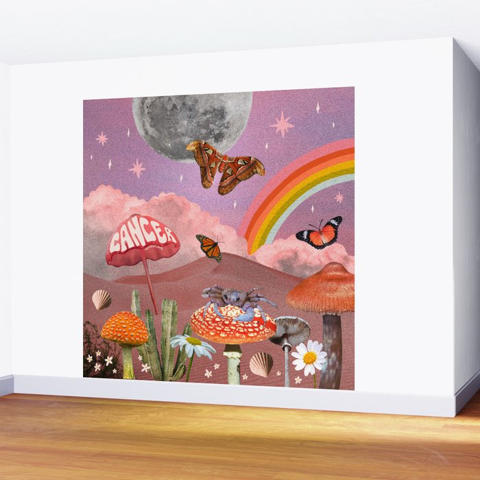 Cancer Zodiac Collage Wall Mural Gallery Image 2