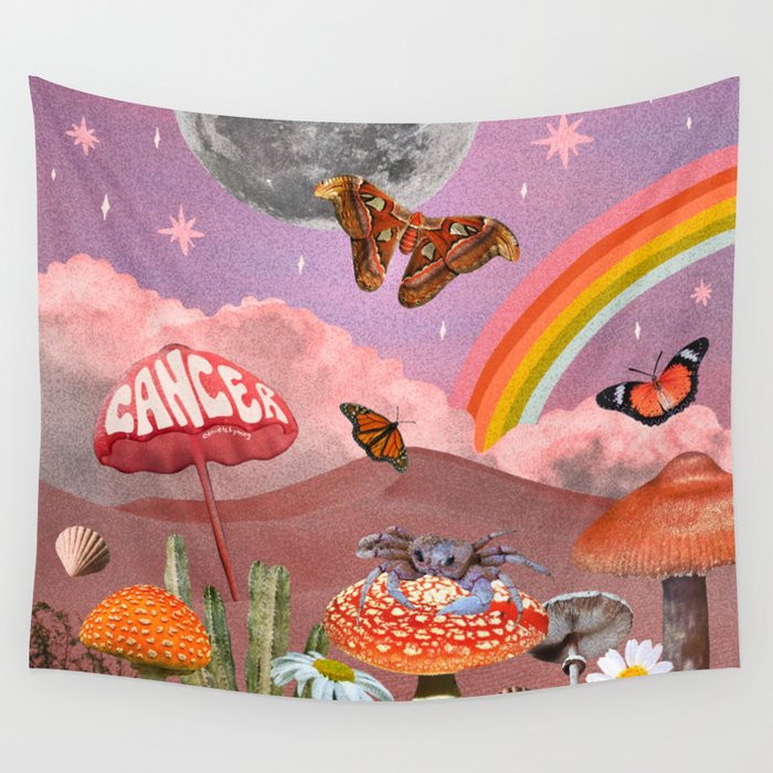 Cancer Zodiac Collage Wall Tapestry Gallery Image 4