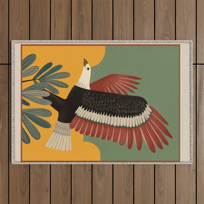 Bald Eagle in Flight Outdoor Rug Gallery Image 1