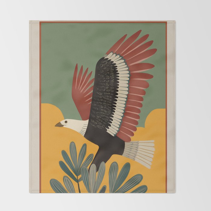 Bald Eagle in Flight Throw Blanket Gallery Image 2