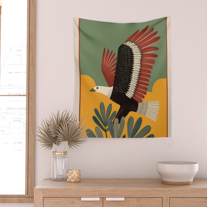 Bald Eagle in Flight Wall Tapestry Gallery Image 2